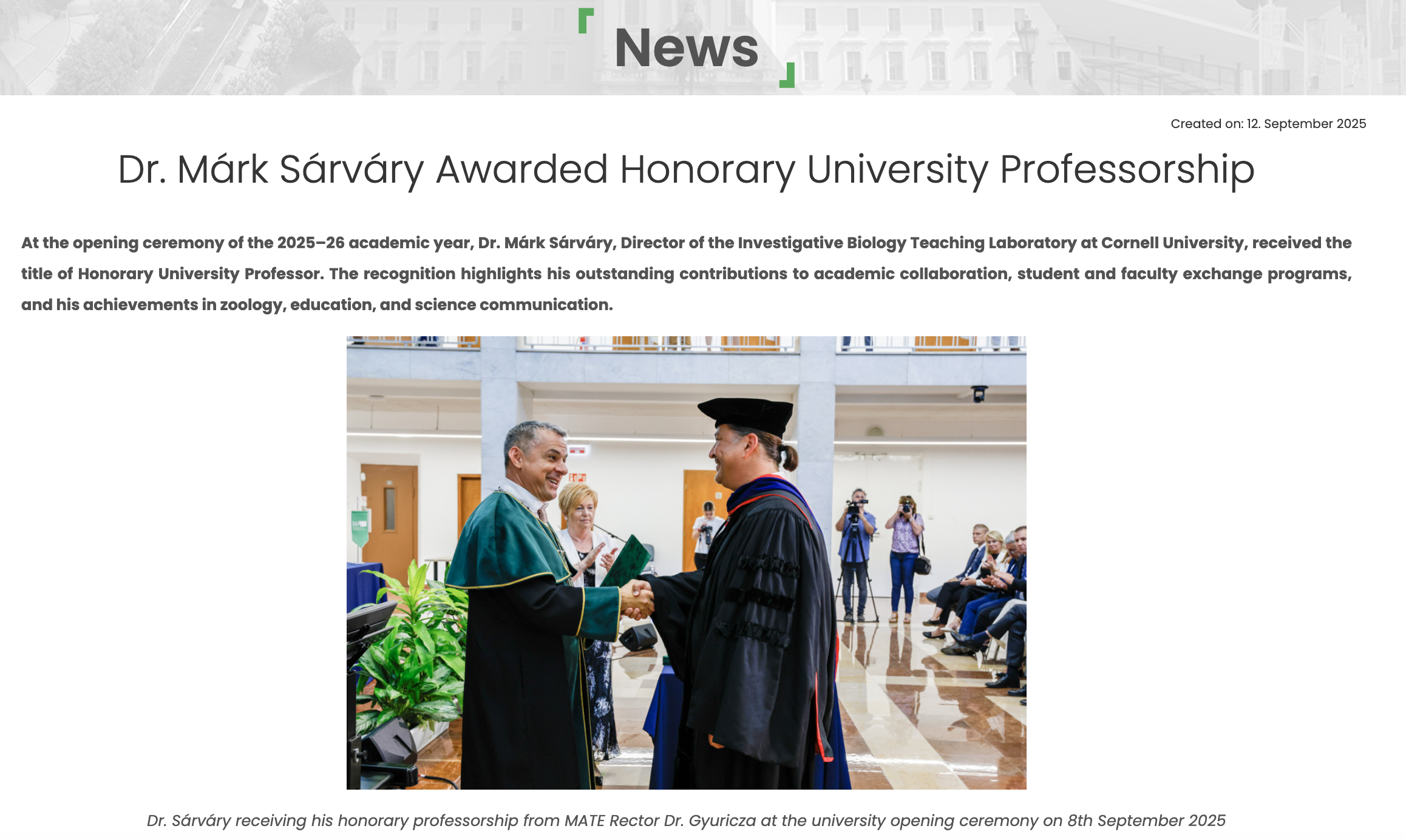 Honorary professorship